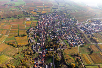District Schweigen in Schweigen-Rechtenbach in the state Rhineland-Palatinate, Germany out of the air