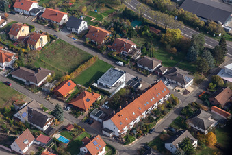 Aerial view of South Ring in the district Schweigen in Schweigen-Rechtenbach in the state Rhineland-Palatinate, Germany