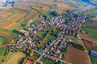 Aerial view of Village view from the southwest in Dierbach in the state Rhineland-Palatinate, Germany