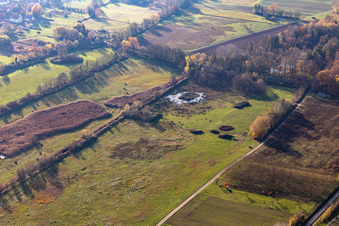 Billigheimer Bruch, Erlenbachtal between Barbelroth, Hergersweiler and Winden in the district Mühlhofen in Billigheim-Ingenheim in the state Rhineland-Palatinate, Germany from above