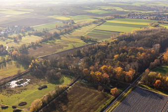 Billigheimer Bruch, Erlenbachtal between Barbelroth, Hergersweiler and Winden in the district Mühlhofen in Billigheim-Ingenheim in the state Rhineland-Palatinate, Germany seen from above