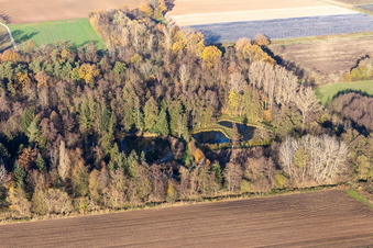 Aerial photograpy of Billigheimer Bruch, Erlenbachtal between Barbelroth, Hergersweiler and Winden in Barbelroth in the state Rhineland-Palatinate, Germany