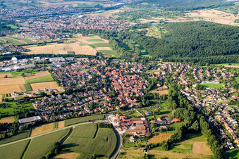From the southwest in the district Nöttingen in Remchingen in the state Baden-Wuerttemberg, Germany