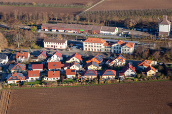 Oblique view of Railroad station in Winden in the state Rhineland-Palatinate, Germany