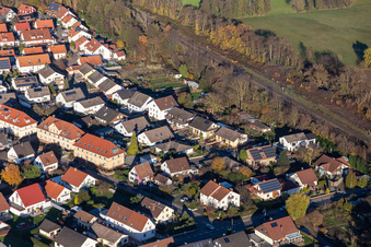 Aerial view of In the rose garden in Winden in the state Rhineland-Palatinate, Germany
