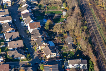 Oblique view of In the rose garden in Winden in the state Rhineland-Palatinate, Germany