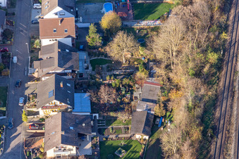 In the rose garden in Winden in the state Rhineland-Palatinate, Germany from above