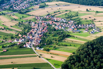 Aerial view of District Obermutschelbach in Karlsbad in the state Baden-Wuerttemberg, Germany
