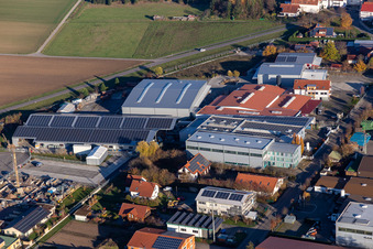 Im Gereut commercial area in Hatzenbühl in the state Rhineland-Palatinate, Germany out of the air