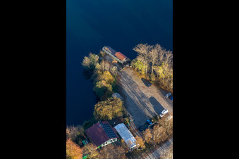 Anglerheim am Altrhein in Neupotz in the state Rhineland-Palatinate, Germany out of the air