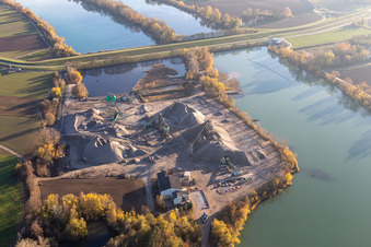 Heidelberg sand and gravel on the Old Rhine in Neupotz in the state Rhineland-Palatinate, Germany