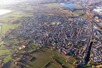 District Maximiliansau in Wörth am Rhein in the state Rhineland-Palatinate, Germany out of the air