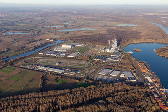 Test track and practice area for training in the driving safety center " Mercedes-Benz EVZ " in Woerth am Rhein in the state Rhineland-Palatinate, Germany