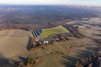 Aerial view of District landfill in Berg in the state Rhineland-Palatinate, Germany