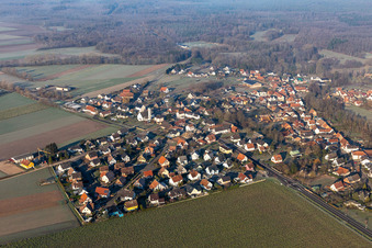 Scheibenhard in the state Bas-Rhin, France from the drone perspective