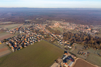 Scheibenhard in the state Bas-Rhin, France from a drone