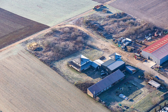 Aerial photograpy of Niederlauterbach in the state Bas-Rhin, France