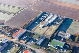 Oblique view of Niederlauterbach in the state Bas-Rhin, France