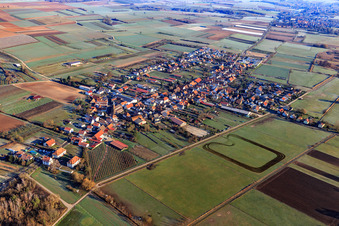 Village view from the southwest in Schweighofen in the state Rhineland-Palatinate, Germany