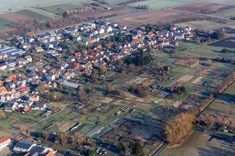 Aerial photograpy of Lower Main Street, Guttenberg Street and Wasgau Street in the district Kleinsteinfeld in Steinfeld in the state Rhineland-Palatinate, Germany