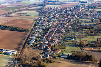 Aerial photograpy of District Schaidt in Wörth am Rhein in the state Rhineland-Palatinate, Germany