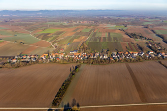 Vollmersweiler in the state Rhineland-Palatinate, Germany seen from above