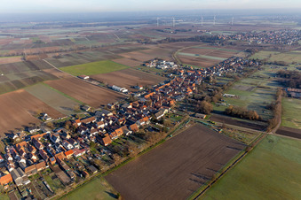 Freckenfeld in the state Rhineland-Palatinate, Germany seen from above