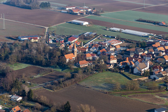 Protestant Church in Minfeld in the state Rhineland-Palatinate, Germany