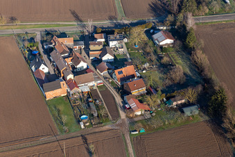 Freckenfeld in the state Rhineland-Palatinate, Germany from the plane