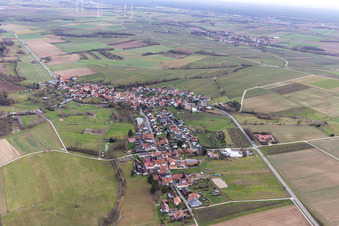 Oberhausen in the state Rhineland-Palatinate, Germany seen from a drone