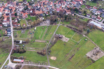 Aerial photograpy of Oberhausen in the state Rhineland-Palatinate, Germany