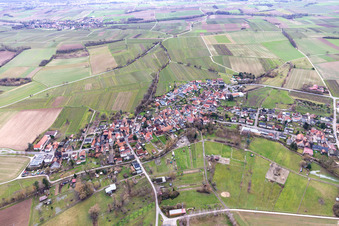 Oblique view of Oberhausen in the state Rhineland-Palatinate, Germany