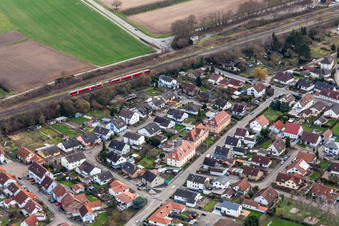 In the rose garden in Winden in the state Rhineland-Palatinate, Germany from the plane