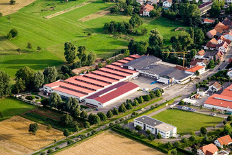 Aerial view of Vogelsitze GmbH, Kleinsteinbacherstraße 44 in the district Stupferich in Karlsruhe in the state Baden-Wuerttemberg, Germany