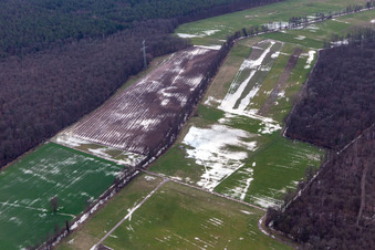 Otterbach lowlands during flooding in Kandel in the state Rhineland-Palatinate, Germany