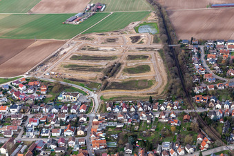 Oblique view of Development area K2 in Kandel in the state Rhineland-Palatinate, Germany
