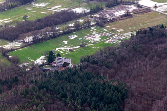 Otterbach lowland during flooding near Hardtmühle in Minfeld in the state Rhineland-Palatinate, Germany
