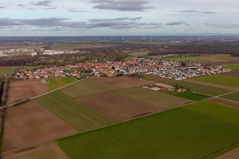 Steinweiler in the state Rhineland-Palatinate, Germany from above