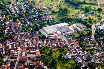 Aerial photograpy of District Stupferich in Karlsruhe in the state Baden-Wuerttemberg, Germany