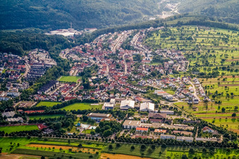 From the east in the district Busenbach in Waldbronn in the state Baden-Wuerttemberg, Germany