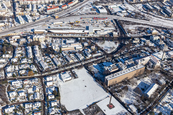 Aerial view of Marienhaus Hospital Hetzelstift in Neustadt an der Weinstraße in the state Rhineland-Palatinate, Germany