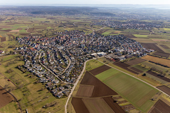 From the northwest in the district Oberjesingen in Herrenberg in the state Baden-Wuerttemberg, Germany