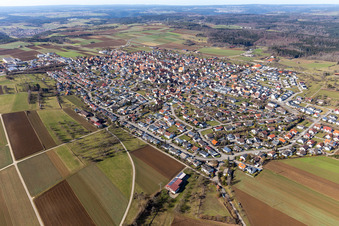 Aerial view of Deckenpfronn in the state Baden-Wuerttemberg, Germany