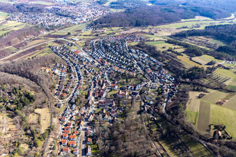 Aerial photograpy of District Dätzingen in Grafenau in the state Baden-Wuerttemberg, Germany