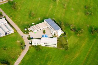 Ittersbach, industrial area in the district Im Stockmädle in Karlsbad in the state Baden-Wuerttemberg, Germany from above