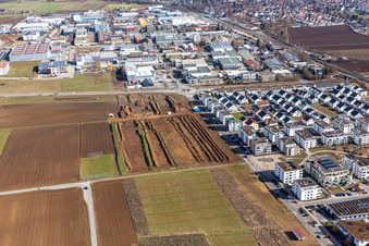 Aerial view of Renningen in the state Baden-Wuerttemberg, Germany