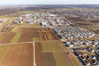 Aerial photograpy of Renningen in the state Baden-Wuerttemberg, Germany