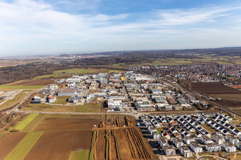 Oblique view of Renningen in the state Baden-Wuerttemberg, Germany