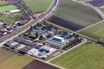 Renningen in the state Baden-Wuerttemberg, Germany from above