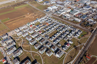 Oblique view of District Malmsheim in Renningen in the state Baden-Wuerttemberg, Germany